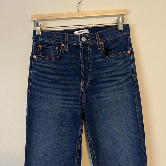 RE/DONE 70s High Rise Jeans Stove Pipe Straight Button Fly NEW Size 27 - Picture 6 of 11